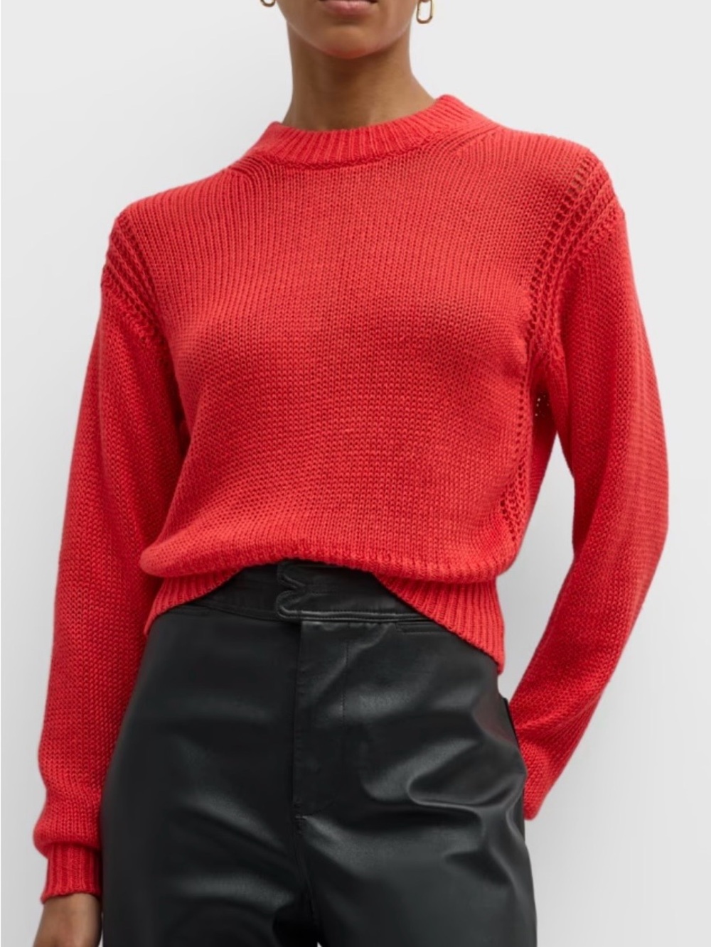 NWOT 100% Linen APIECE APART Helmi Crewneck Knit Coral Red Sweater, Small